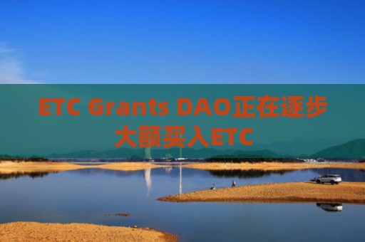 ETC Grants DAO正在逐步大额买入ETC