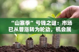 “山寨季”亏钱之谜：市场已从普涨转为轮动，机会属于适应变化者