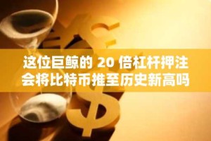 这位巨鲸的 20 倍杠杆押注会将比特币推至历史新高吗？