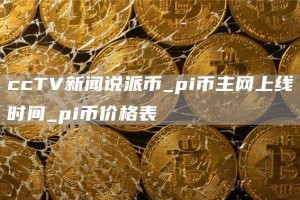 ccTV新闻说派币_pi币主网上线时间_pi币价格表