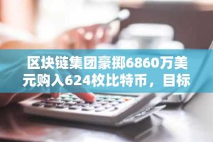 区块链集团豪掷6860万美元购入624枚比特币，目标成为顶级机构持有者